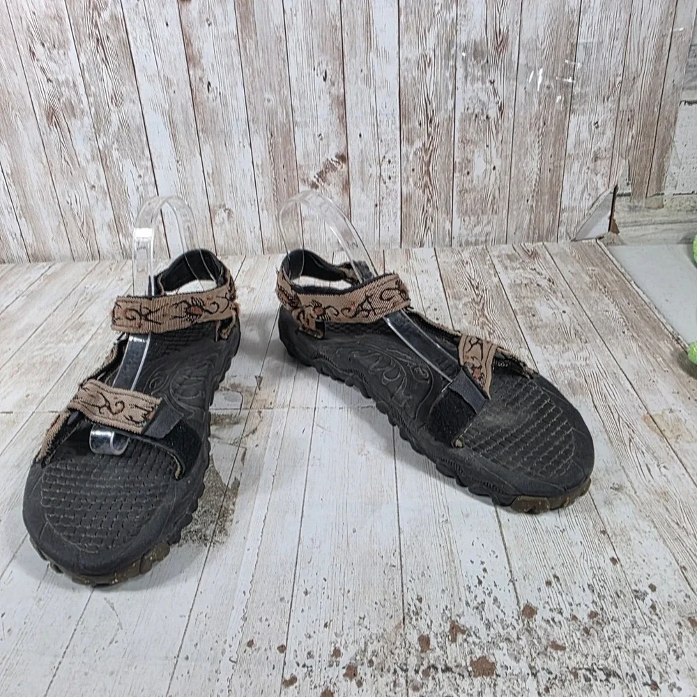 Teva Mens Scorpion Print Sport Sandals Tan Black Hiking Water Shoes Strappy
